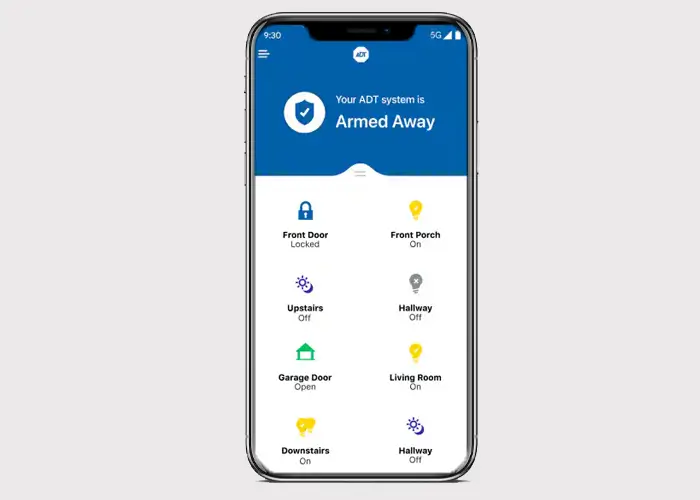 battery status on the ADT app